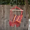 Outsunny Silla Hamaca Colgante Tejido De Algodón Poliéster Carga 100 Kg Sillón Colgante Para Interior Exterior Terraza 100x60x100 Cm Multicolor