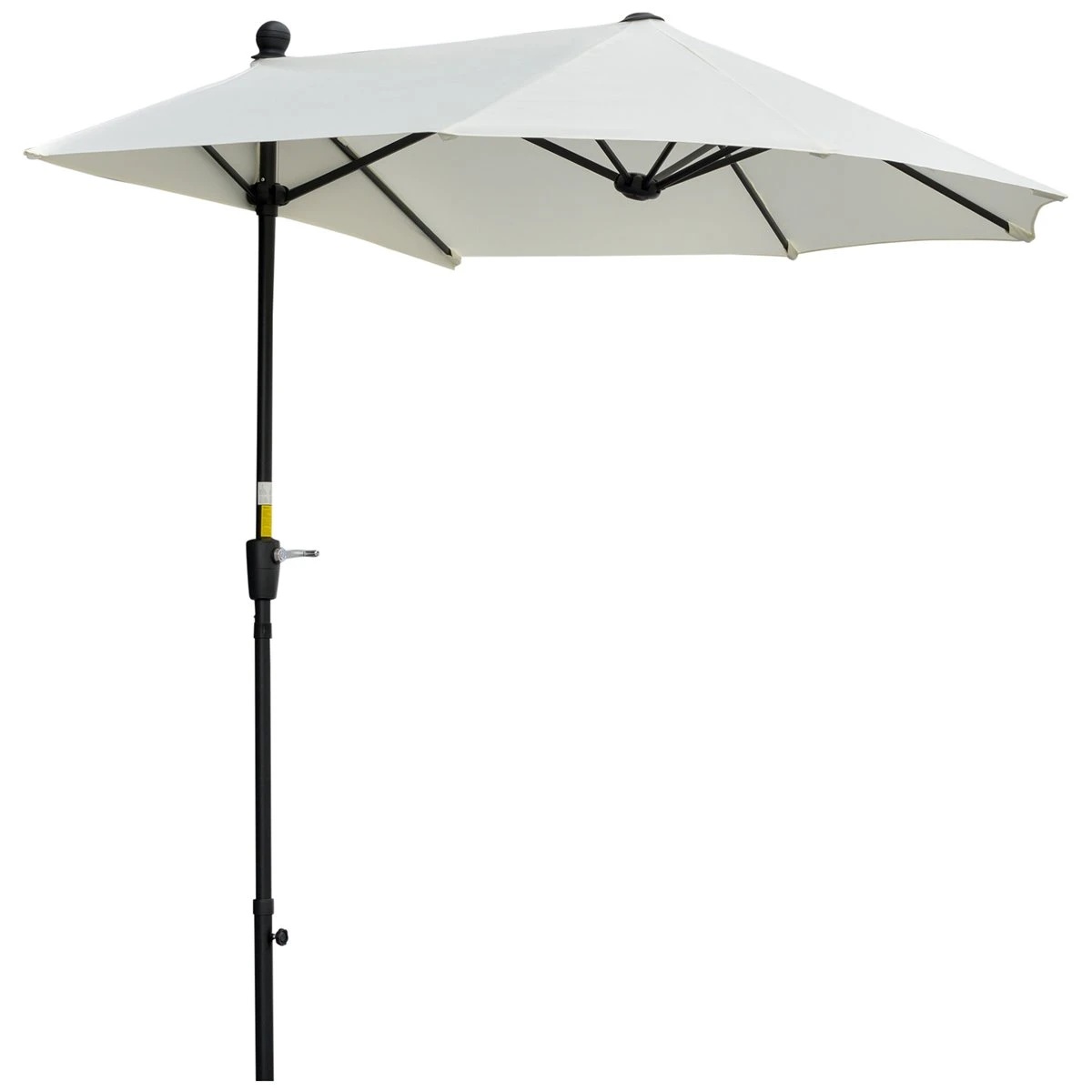Outsunny Sombrilla De Pared De Jardín 200x190x240 Cm Parasol Con Manivela Poste De Acero Y Base Cruzada Protección Solar Para Terraza Balcón Exterior Crema