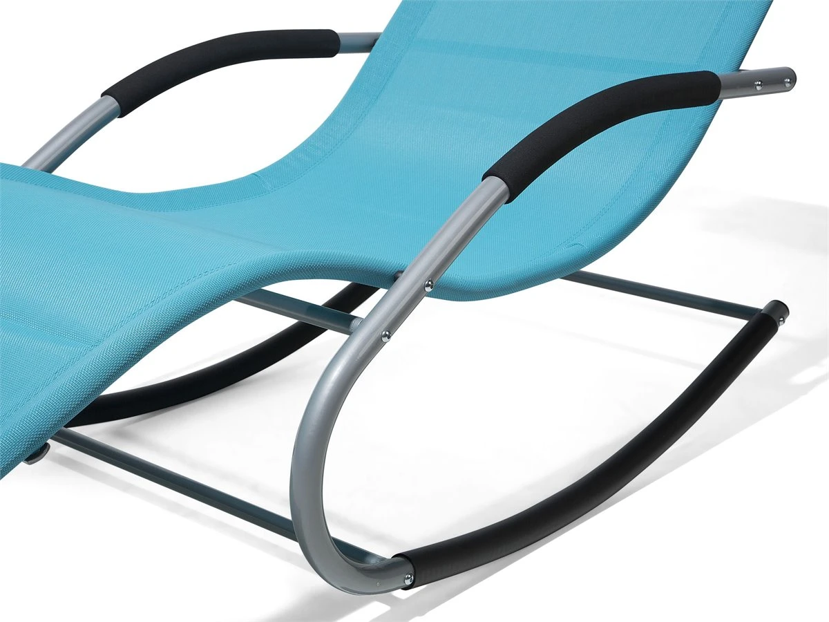 Tumbona De Jardín Mecedora Azul CARANO - Imagen 12