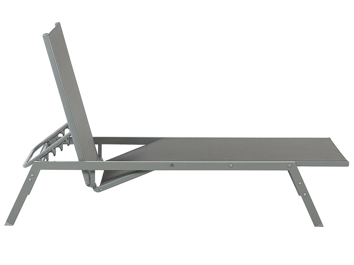 Tumbona De Metal/textil Trenzado Gris VERNAZZA - Imagen 6