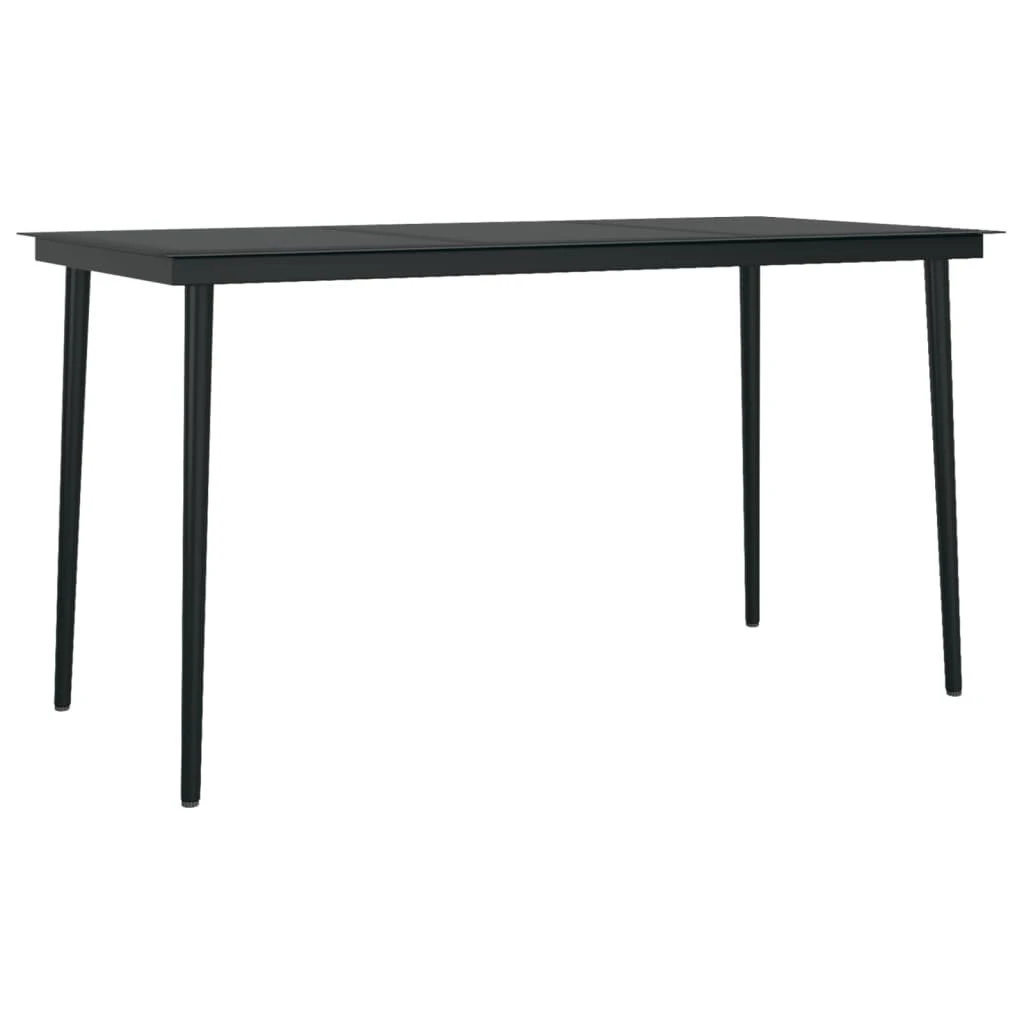 Juego De Comedor Para Jardín 7 Piezas Gris Y Negro VidaXL - Imagen 5