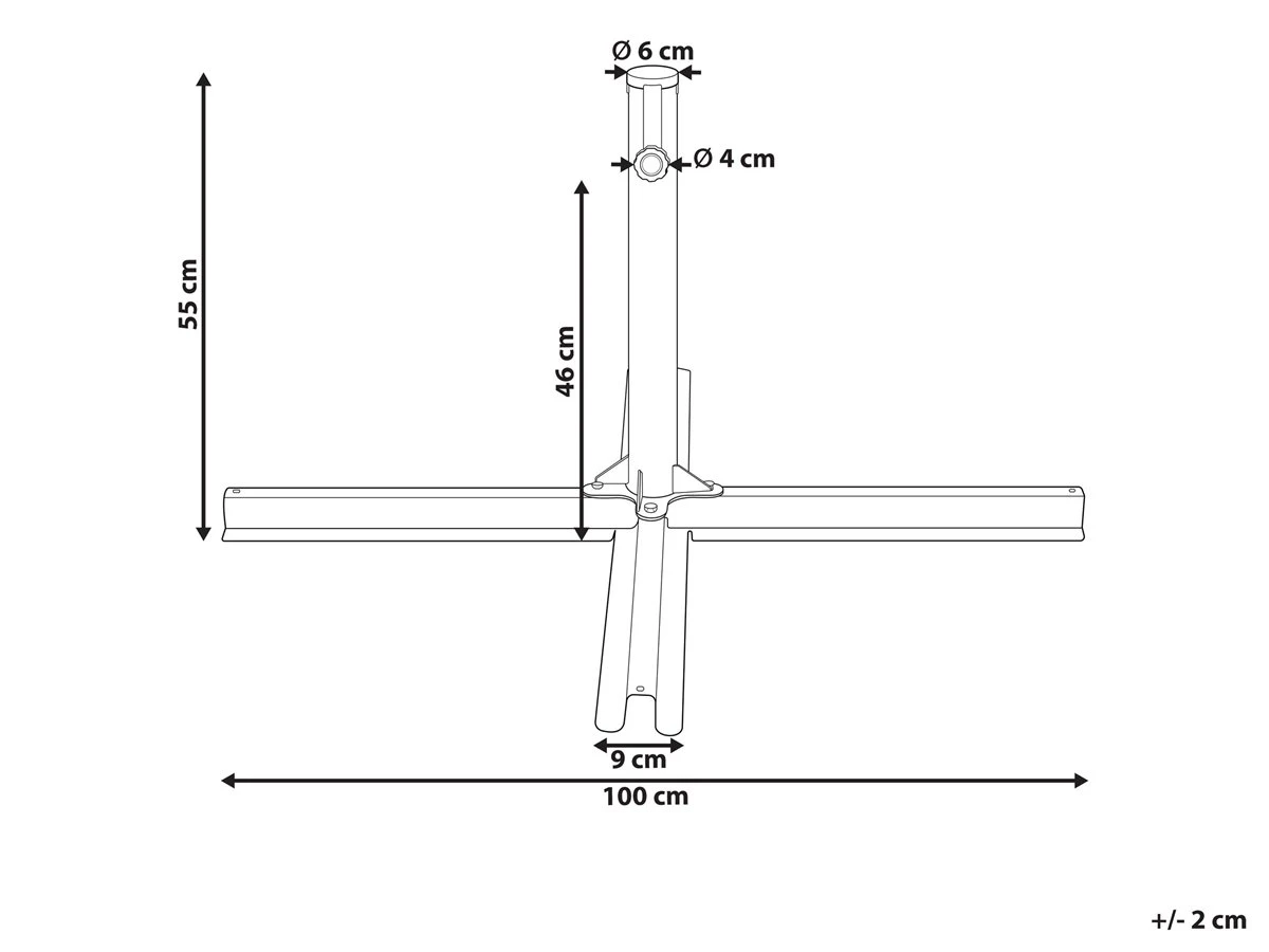 Base Para Sombrilla De Metal Negro 100 Cm VICCHIO - Imagen 3