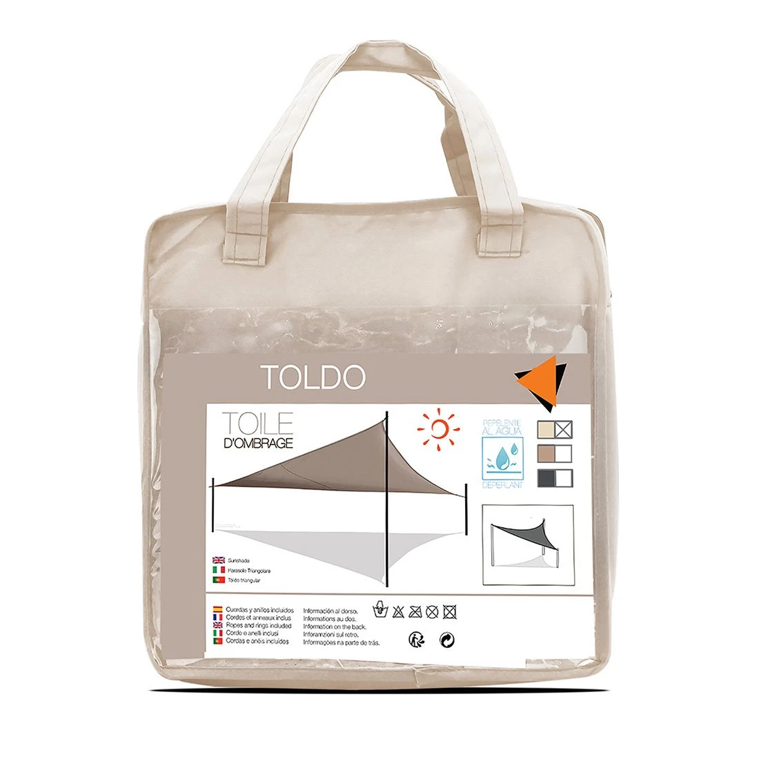 Acomoda Textil – Toldo Vela De Sombra Rectangular. (Beige, 2x3m) - Imagen 2