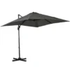 Outsunny Sombrilla De Jardín De Aluminio 245x245x245 Cm Parasol Excéntrico Con Manivela Giratorio 360° Inclinación De 5 Niveles Tela Desmontable Y Ventilación Para Patio Terraza Gris
