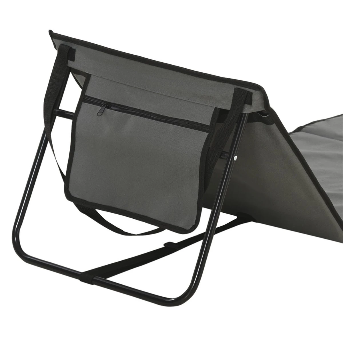 Outsunny Conjunto De 2 Esterillas De Playa Plegable Esteras Acolchadas Con Respaldo Reclinable Y Bolsa De Transporte Para Jardín Camping 142x51x40 Cm Gris - Imagen 7