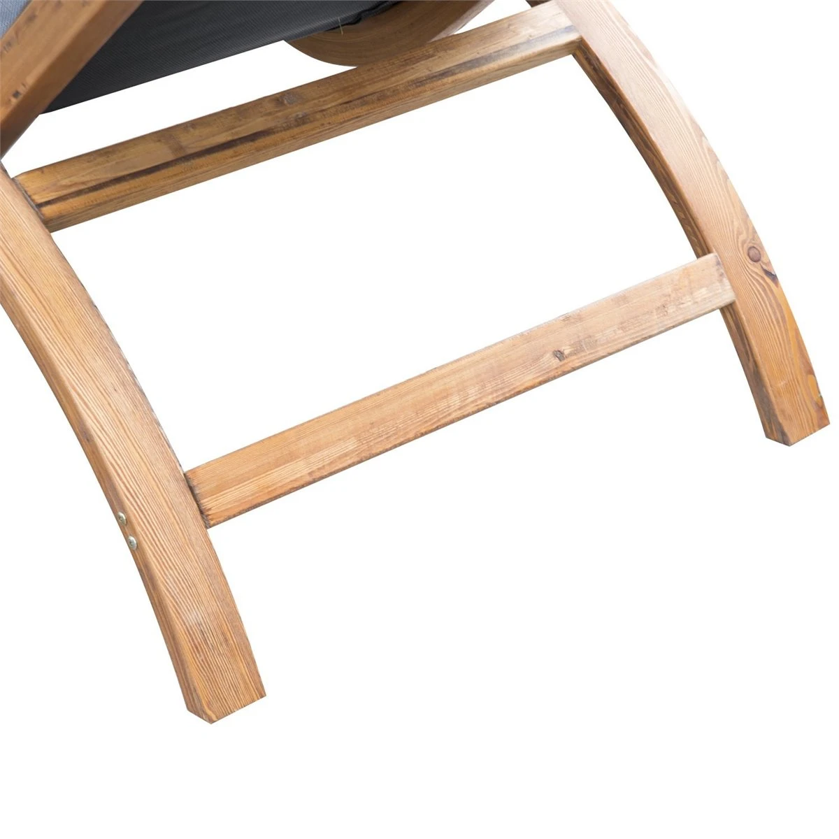 Outsunny Tumbona Hamaca 161x72x68cm Jardin Terraza Playa Piscina Patio Hotel Madera Negro - Imagen 7