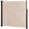 Outsunny Toldo Lateral Retráctil Exterior 350x180cm Pantalla De Privacidad Contra Sol Viento Visión Para Jardín Patio Balcón Tejado Hecho De Aluminio Poliéster Montar Utilizar Fácil Beige