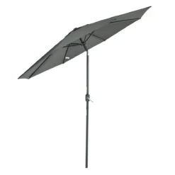 Outsunny Sombrilla De Jardín Ø264x253 Cm Con Protección UV 50+ Parasol De Aluminio Inclinable Con Manivela Para Terraza Balcón Exterior Gris