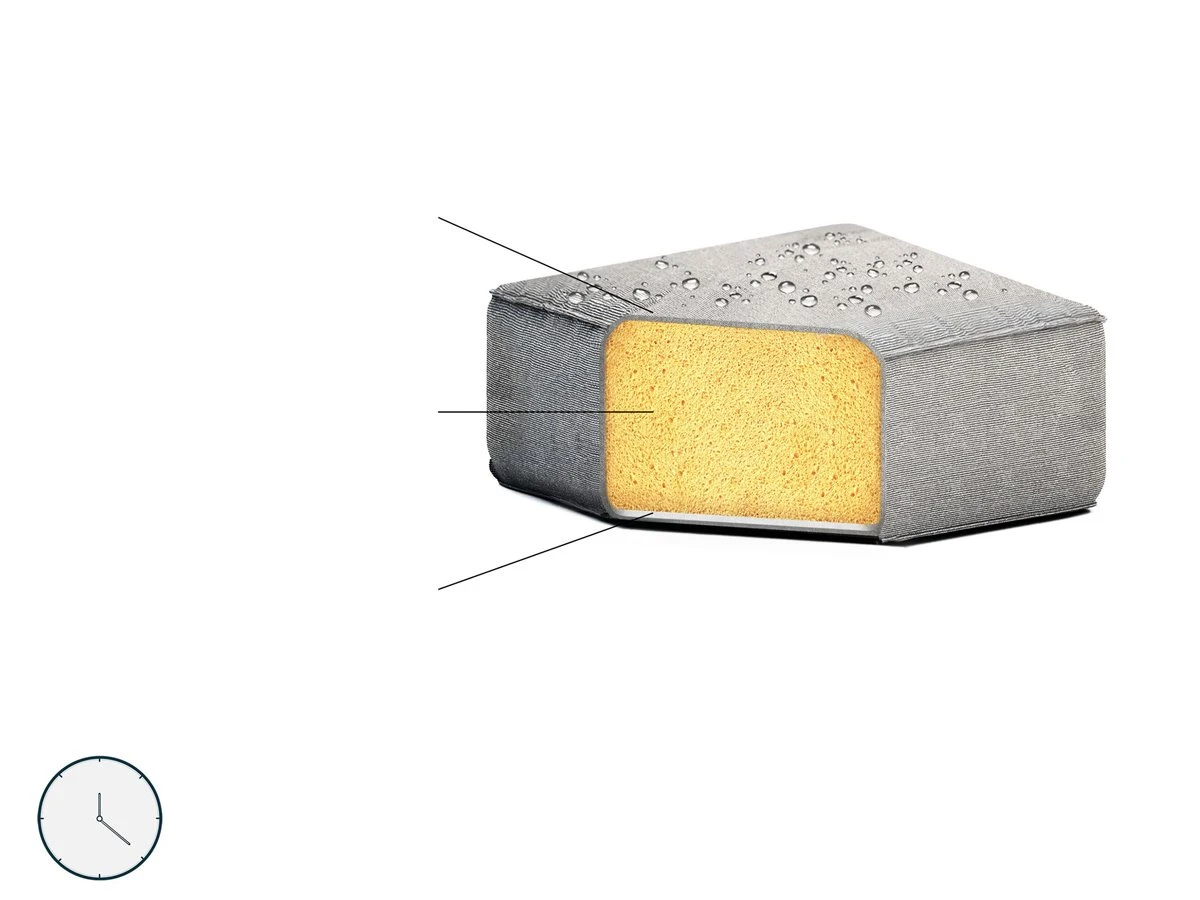 Sofá 3 Plazas De Poliéster Gris/blanco ROVIGO - Imagen 9