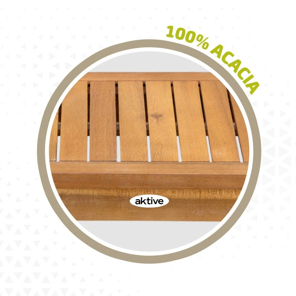 Conjunto Jardín En Madera De Acacia Con Mesa, Banco Y 2 Sillones Aktive Garden - Imagen 3
