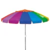 Sombrilla Playa Antiviento Ø220 Cm Multicolor C/mástil Inclinable Y Protección UV50 Aktive
