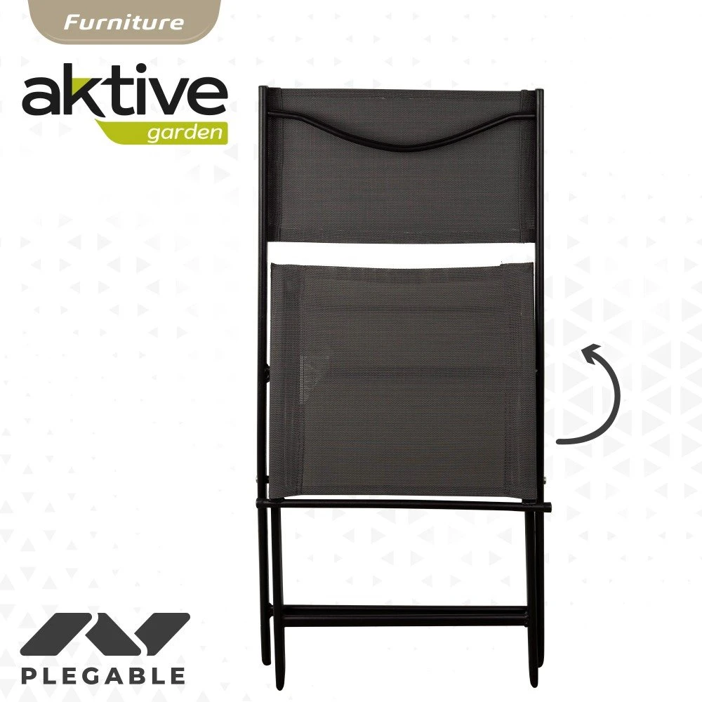 Conjunto Muebles Terraza Y Balcón C/2 Sillas Y Mesa Redonda Plegables Aktive - Imagen 5