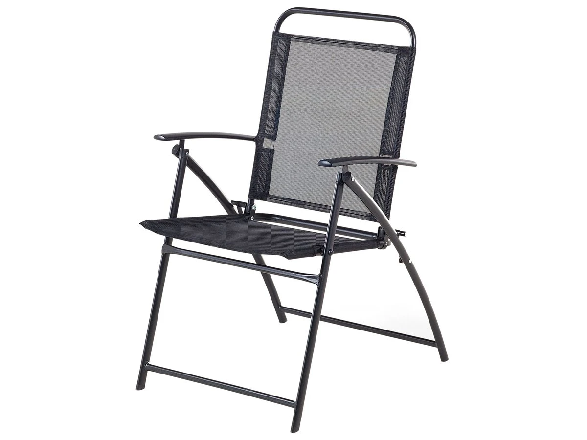 Conjunto De 4 Sillas De Jardín De Metal Negro LIVO - Imagen 8