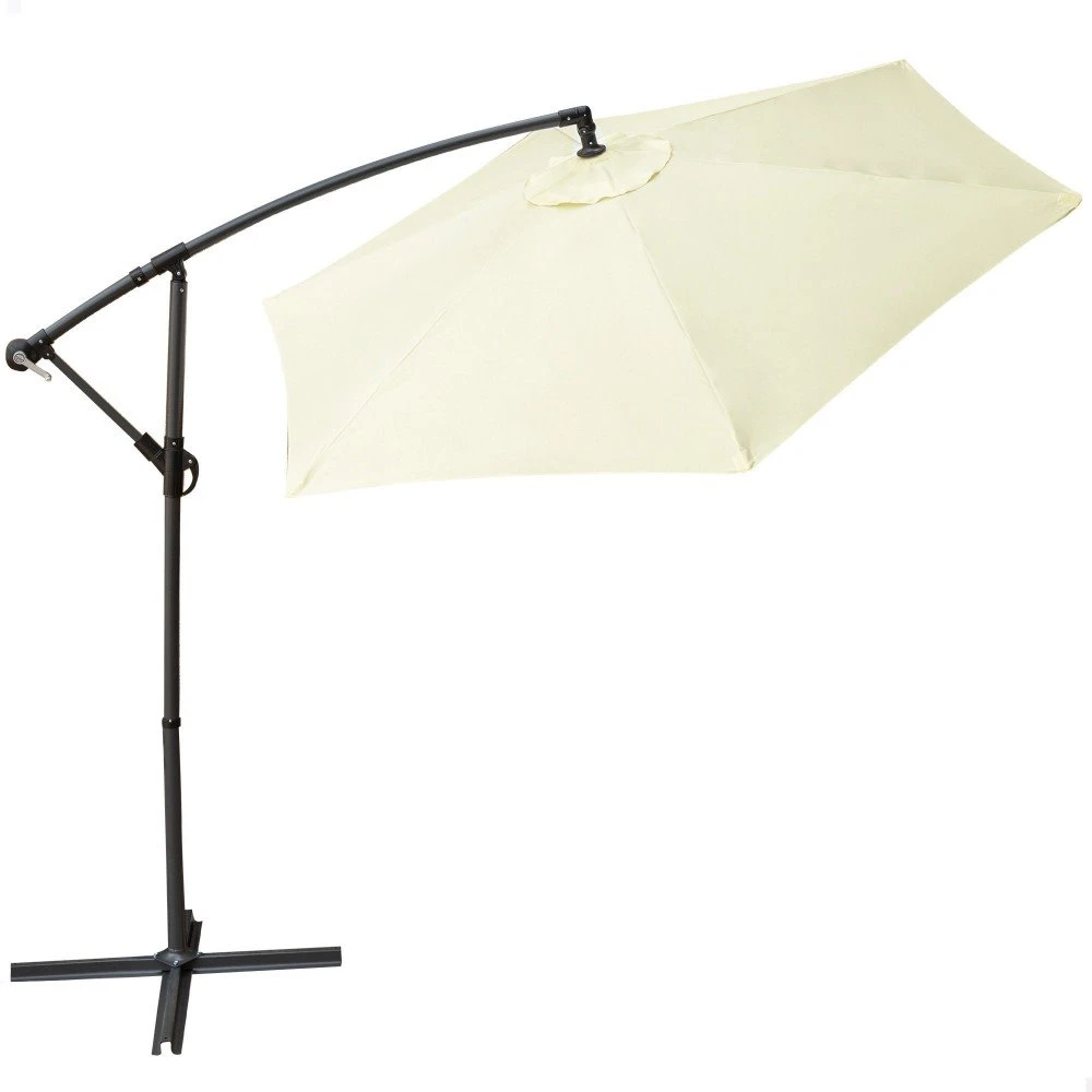 Parasol Excéntrico Banana 270 Cm Crema Mástil Aluminio Aktive Garden