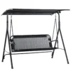 Outsunny Columpio De Jardín De 2 Plazas Silla Balancín Con Parasol Techo Ajustable En Ángulo Terraza Balcón Exterior Carga 200 Kg 172x110x155 Cm Negro