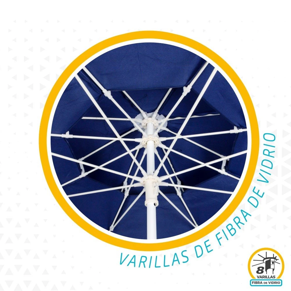 Sombrilla Octogonal 280 Cm Doble Techo Y Protección UV35 + Aktive Beach - Imagen 4