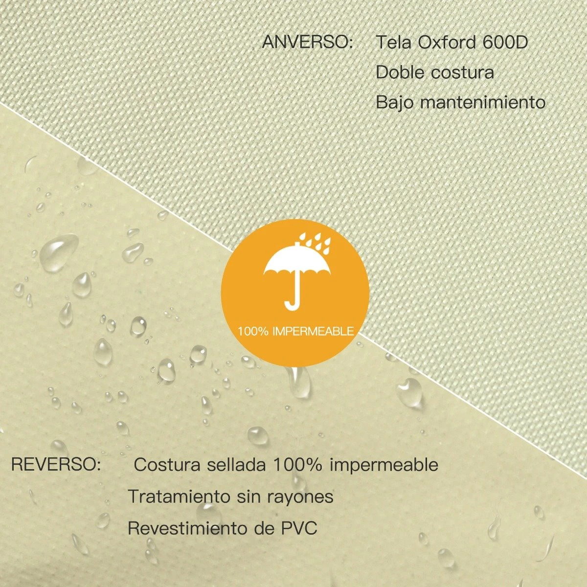 Outsunny Funda Protectora Para Sillas Cubierta De Muebles Sillón Impermeable Exterior Jardín Protección Contra Lluvia Y Sol 68x87x77cm 600D Tela Oxford - Imagen 4