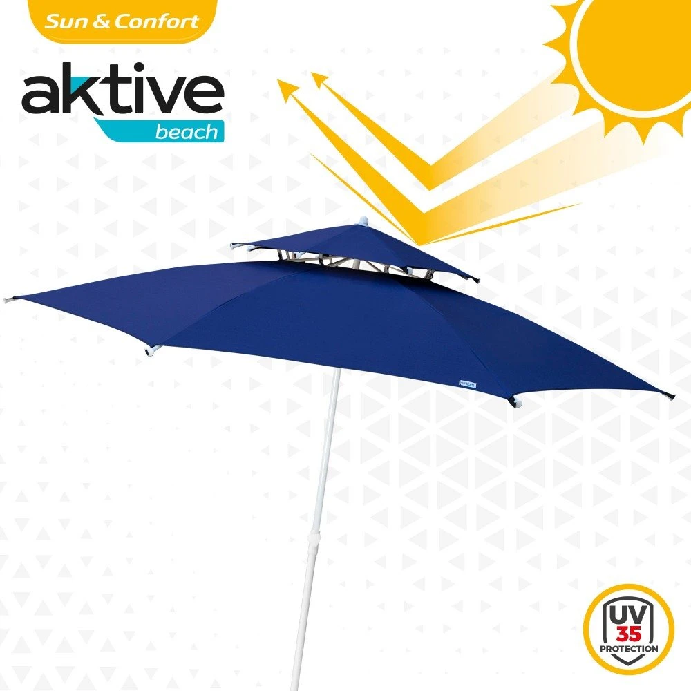 Sombrilla Octogonal 280 Cm Doble Techo Y Protección UV35 + Aktive Beach - Imagen 3