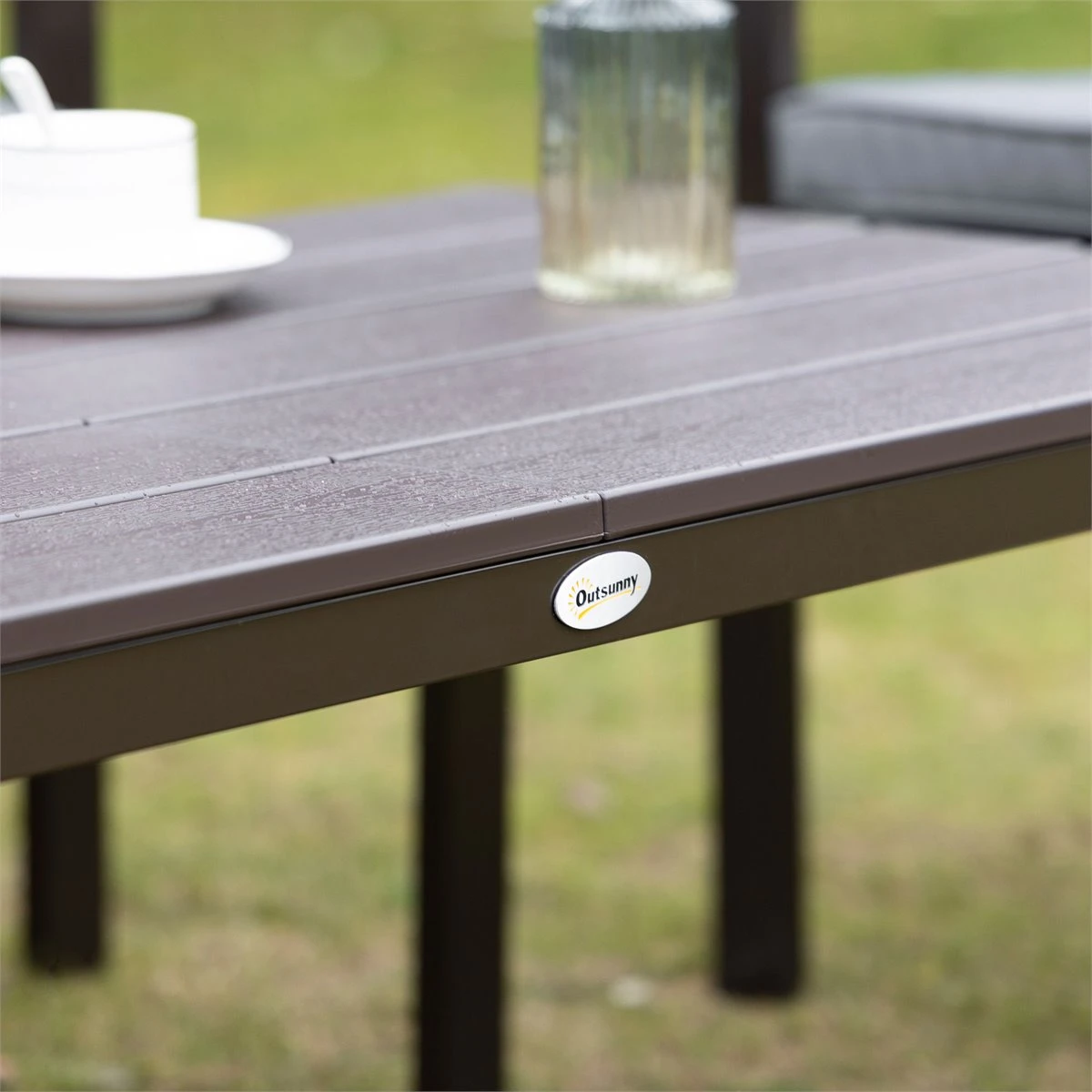Outsunny Conjunto De Muebles De Jardín 4 Piezas Mesa De Centro Banco De 2 Plazas Y 2 Sillas Con Cojines Desenfundables Y Marco De Acero Para Terraza Exterior 113x65x78 Cm Gris - Imagen 8