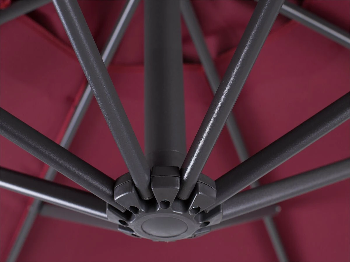 Sombrilla Voladiza De Poliéster Rojo/borgoña 300 Cm RAVENNA - Imagen 9