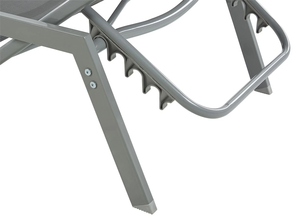 Tumbona De Metal/textil Trenzado Gris VERNAZZA - Imagen 8