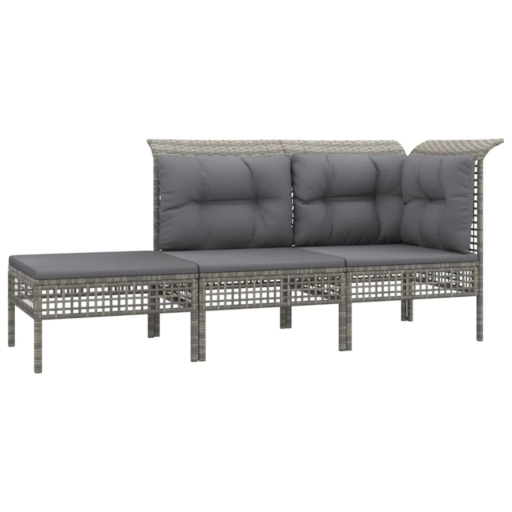 Set De Muebles De Jardín 12 Pzas Cojines Ratán Sintético Gris VidaXL - Imagen 4