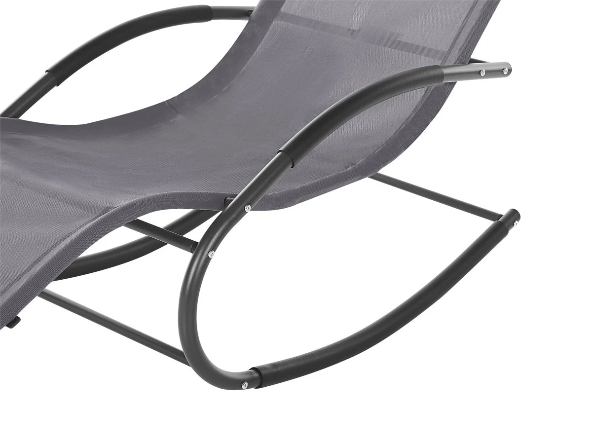 Tumbona De Jardín Mecedora Gris Oscuro CARANO II - Imagen 7