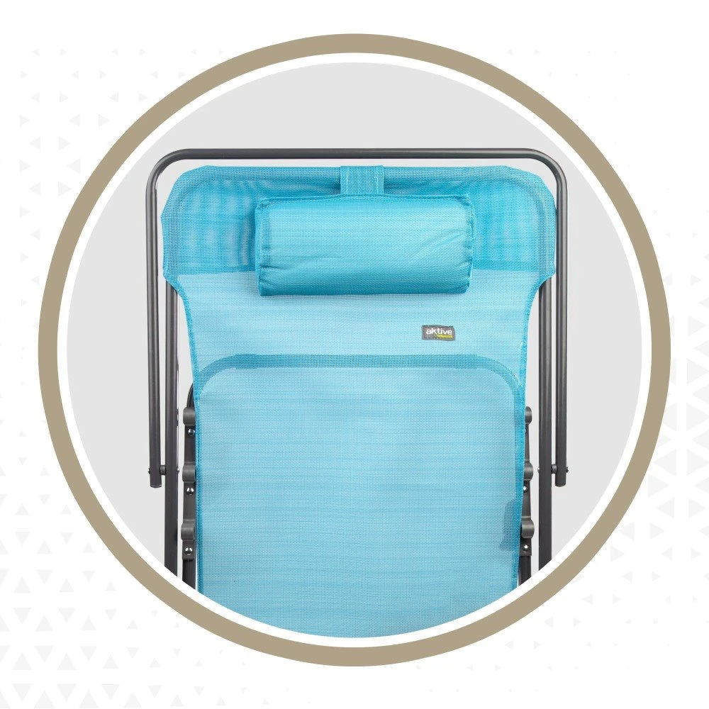 Hamaca Plegable Jardín Multiposición Azul C/cojín Aktive - Imagen 6