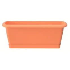 Prosperplast Jardinera Respana Con Soporte De Plastico En Color Terracota 78,6 (largo) X 18,4 (ancho) X 14,5 (alto) Cm
