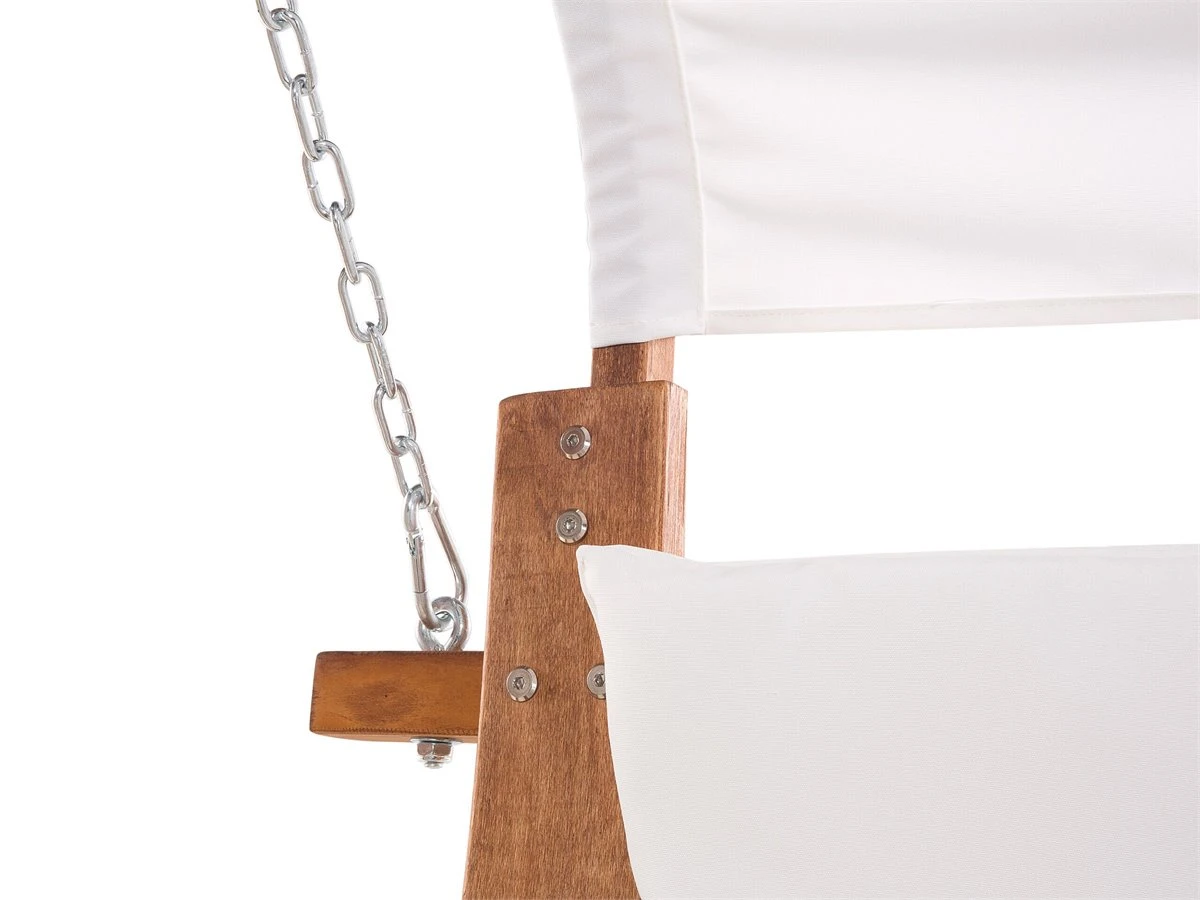 Columpio De Madera De Alerce Oscura/beige Crema APRILIA - Imagen 11