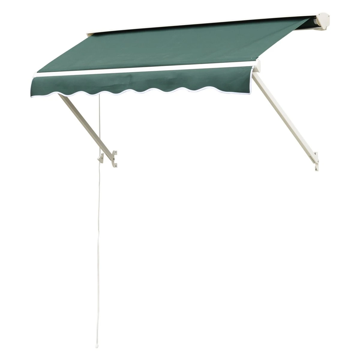 Outsunny Toldo De Ventana Toldo Manual De Aluminio Retráctil Para Exterior Toldo De Balcón Ángulo Ajustable Impermeable Tela De Poliéster 180x70cm Verde - Imagen 11