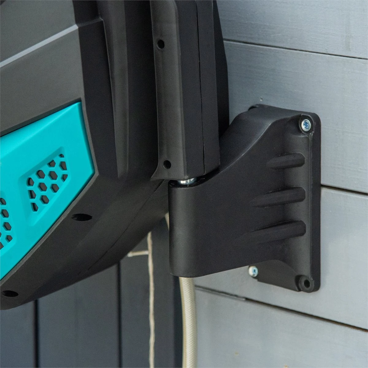 Outsunny Carrete De Manguera De Jardín 20M+1,95M Manguera De Riego Montado En Pared Enrollador Automático Con 7 Modos De Pulverización 180° Giratorio 52x43x24 Cm Negro Y Verde - Imagen 7