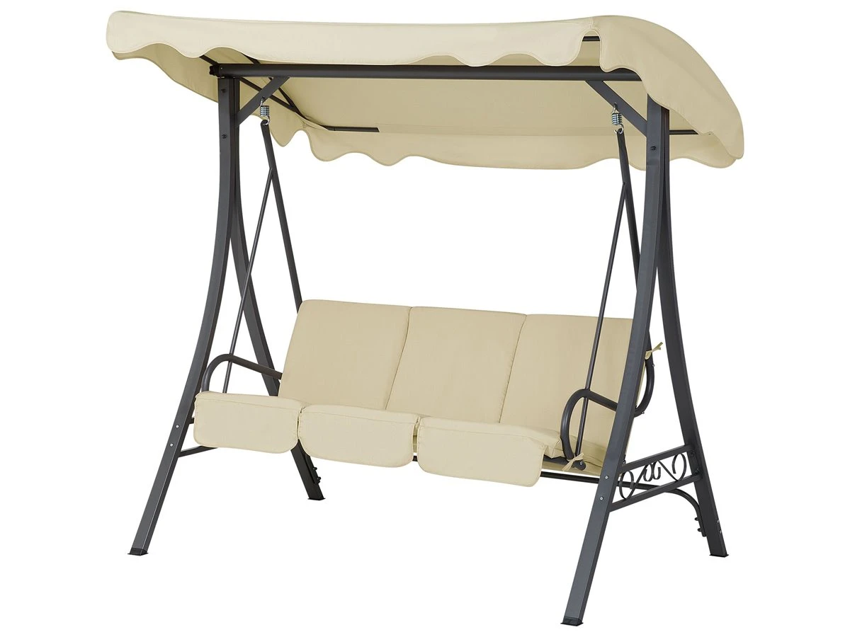 Columpio De Jardín De 3 Plazas En Beige GARBO - Imagen 2