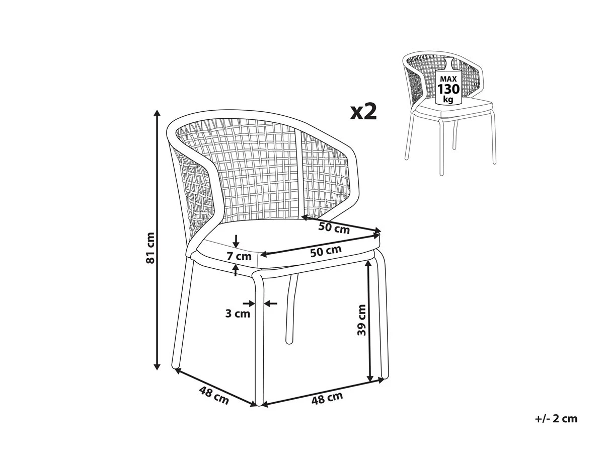 Conjunto De 2 Sillas De Balcón Gris PALMI - Imagen 3