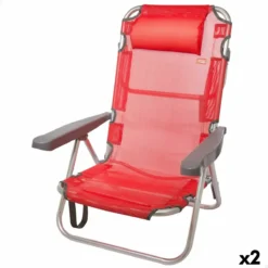 Silla Plegable Con Reposacabezas Aktive Menorca Rojo 48 X 84 X 46 Cm (2 Unidades)