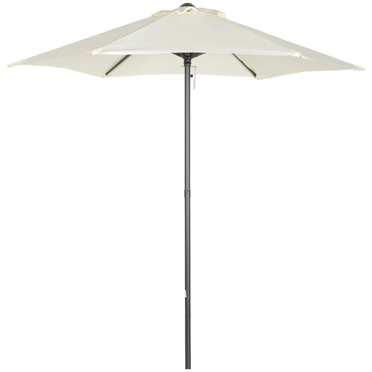 Outsunny Sombrilla De Jardín Ø2x2 M Parasol Mástil De Aluminio Con Techo De Ventilación Pestillo De Fijación Y Poste Desmontable Para Terraza Patio Exterior Beige