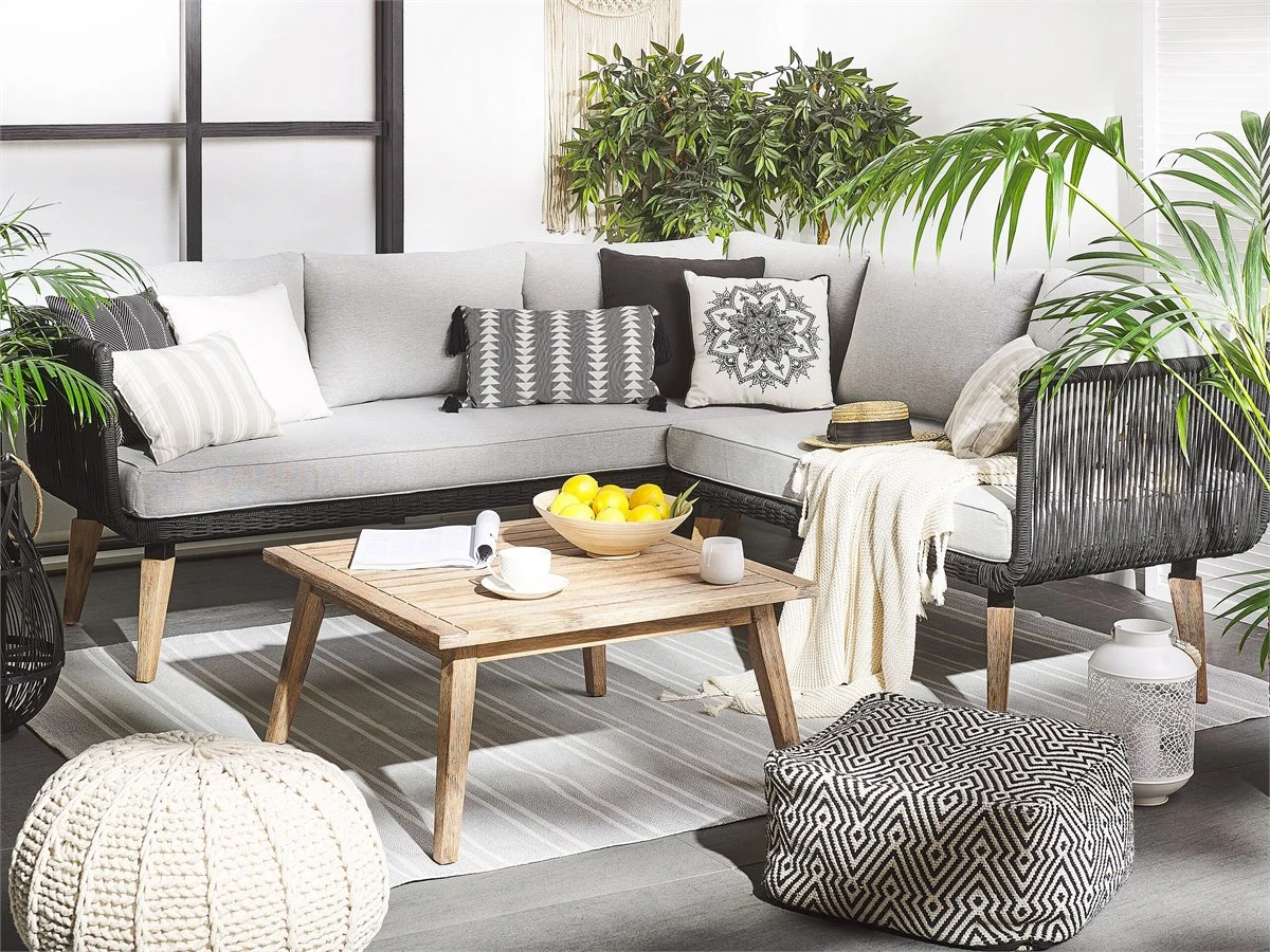 Conjunto De Jardín En Madera De Acacia Gris/marrón ALCAMO