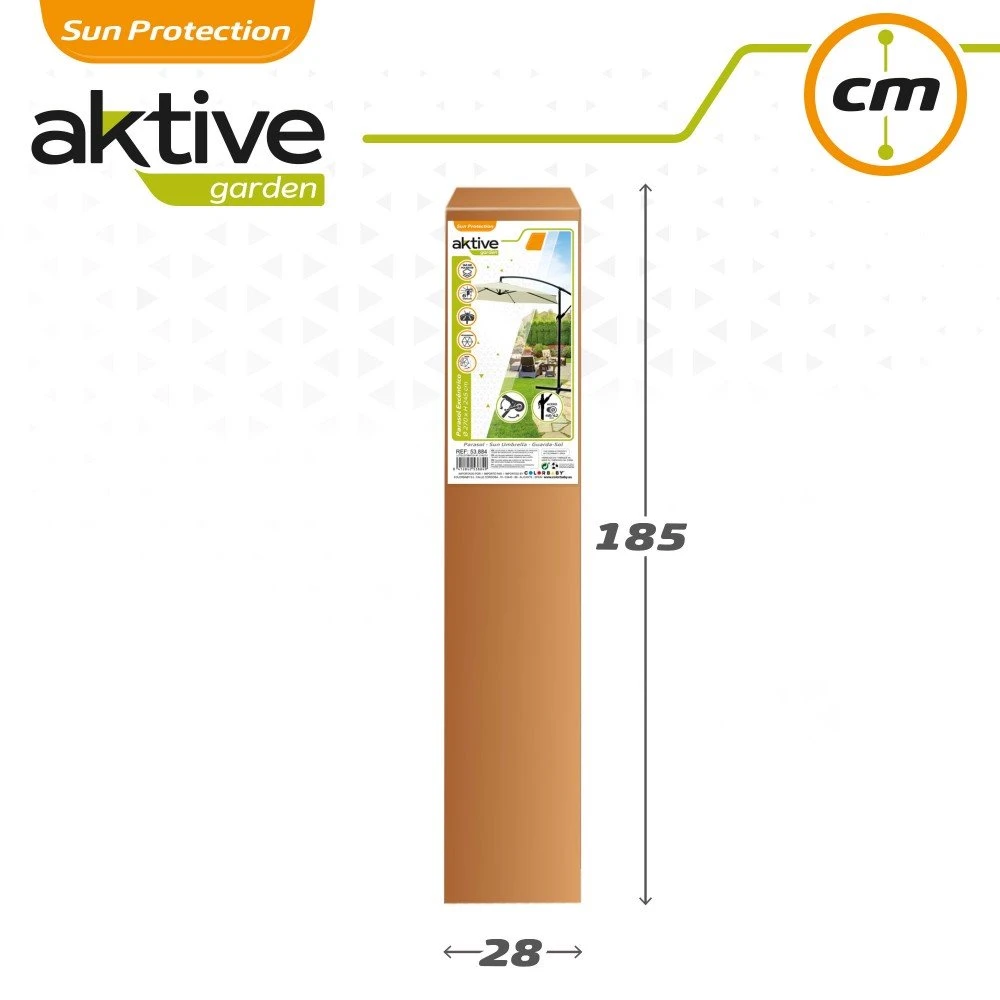 Parasol Excéntrico Banana 270 Cm Crema Mástil Aluminio Aktive Garden - Imagen 7